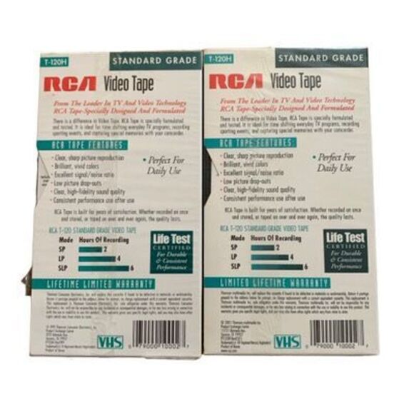 2 RCA T-120 VHS Blank Video Tapes - Picture 2 of 3